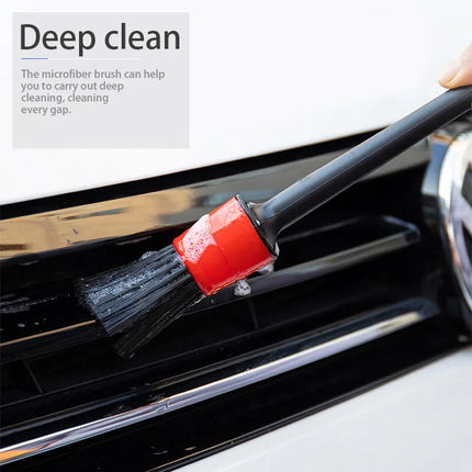 SEAMETAL 5pcs Car Detailing Brush Set Car Dashboard Air Conditioner Air Outlet Wheel Brushes for Car Interior Cleaning Tools