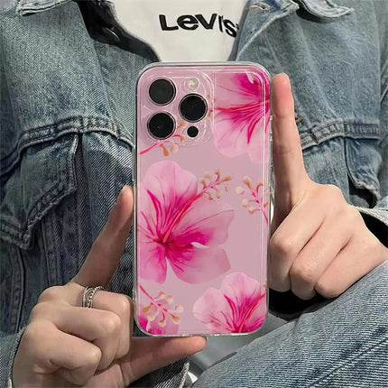 Flower Floral Pattern Phone Case For Samsung Galaxy S25 S24 S22 Ultra S23 S22 S21 FEPlus A56 A55 A36 A26 A15 A16 Soft TPU Cover