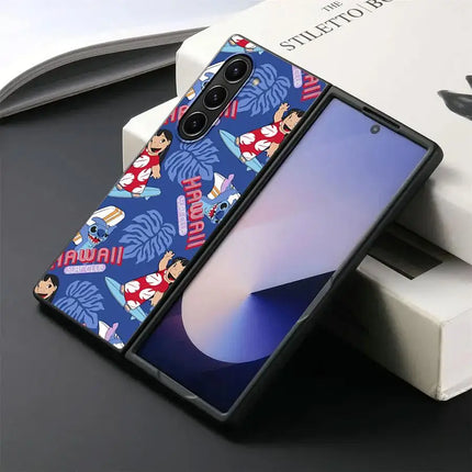 Back Phone Cover Case for Samsung Galaxy ZFold3 ZFold7 ZFold5 Z Fold 7 6 5 4 3 ZFold4 ZFold6 Disney Cool Stitch