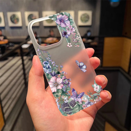 Fcicicase Flowers Butterfly Print Phone Case For iPhone 11 Pro Max XS Max 7 8 6S Plus 12 Mini X XR  SE 2022 Clear TPU Soft Cover