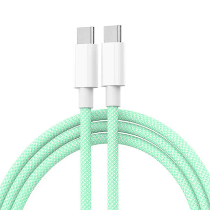 60W PD USB-C To Type C Cable for IPhone 15 16 Pro Fast Charging Wire for Huawei Xiaomi Samsung Colorful Weaving Data Cable Line