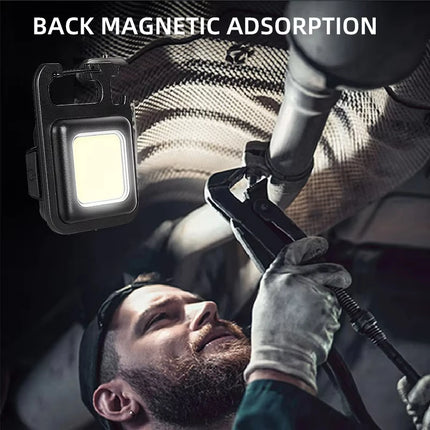 COB High Bright Portable Flashlight Multifunction Keychain Lamp Buit-in 500mAh Lithium Battery Waterproof Outdoor Torch Lantern