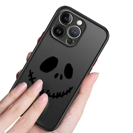 Disney Jack Skelington Cartoon Black Phone Case for Apple iPhone 13 Mini 12 13 11 17 Pro Max 17Air 15 16 14Plus 7 8 XS Max Soft