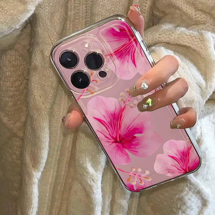 Flower Floral Pattern Phone Case For Samsung Galaxy S25 S24 S22 Ultra S23 S22 S21 FEPlus A56 A55 A36 A26 A15 A16 Soft TPU Cover