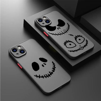 Disney Jack Skelington Cartoon Black Phone Case for Apple iPhone 13 Mini 12 13 11 17 Pro Max 17Air 15 16 14Plus 7 8 XS Max Soft