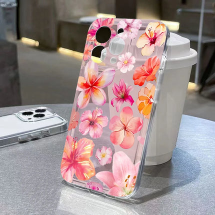 Flower Floral Pattern Phone Case For Samsung Galaxy S25 S24 S22 Ultra S23 S22 S21 FEPlus A56 A55 A36 A26 A15 A16 Soft TPU Cover