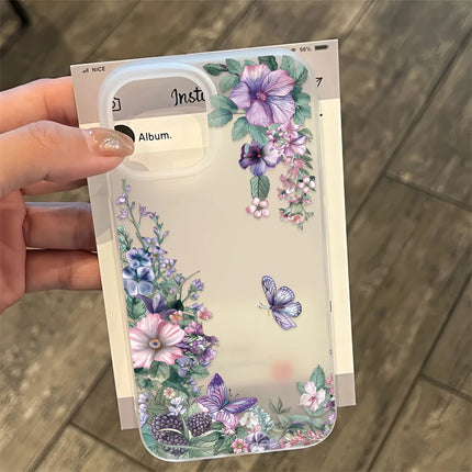 Fcicicase Flowers Butterfly Print Phone Case For iPhone 11 Pro Max XS Max 7 8 6S Plus 12 Mini X XR  SE 2022 Clear TPU Soft Cover