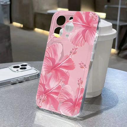 Flower Floral Pattern Phone Case For Samsung Galaxy S25 S24 S22 Ultra S23 S22 S21 FEPlus A56 A55 A36 A26 A15 A16 Soft TPU Cover
