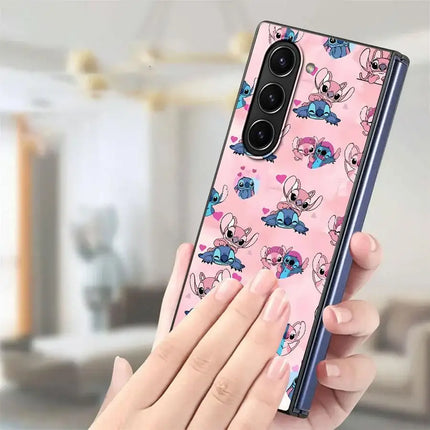 Back Phone Cover Case for Samsung Galaxy ZFold3 ZFold7 ZFold5 Z Fold 7 6 5 4 3 ZFold4 ZFold6 Disney Cool Stitch