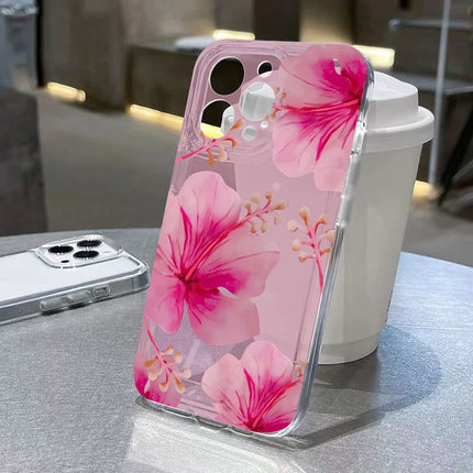 Flower Floral Pattern Phone Case For Samsung Galaxy S25 S24 S22 Ultra S23 S22 S21 FEPlus A56 A55 A36 A26 A15 A16 Soft TPU Cover