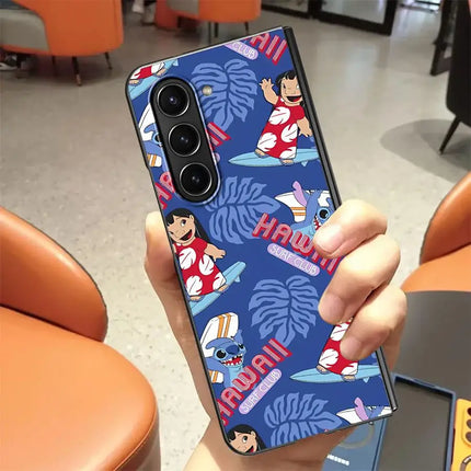 Back Phone Cover Case for Samsung Galaxy ZFold3 ZFold7 ZFold5 Z Fold 7 6 5 4 3 ZFold4 ZFold6 Disney Cool Stitch