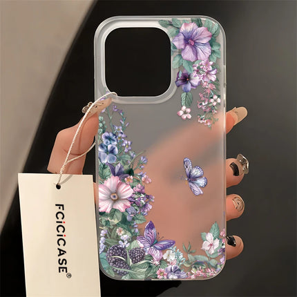 Fcicicase Flowers Butterfly Print Phone Case For iPhone 11 Pro Max XS Max 7 8 6S Plus 12 Mini X XR  SE 2022 Clear TPU Soft Cover