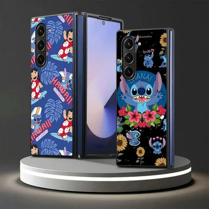 Back Phone Cover Case for Samsung Galaxy ZFold3 ZFold7 ZFold5 Z Fold 7 6 5 4 3 ZFold4 ZFold6 Disney Cool Stitch