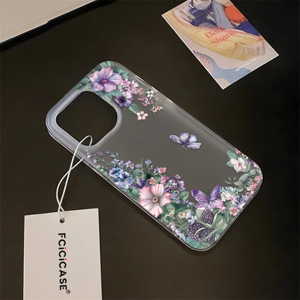 Fcicicase Flowers Butterfly Print Phone Case For iPhone 11 Pro Max XS Max 7 8 6S Plus 12 Mini X XR  SE 2022 Clear TPU Soft Cover