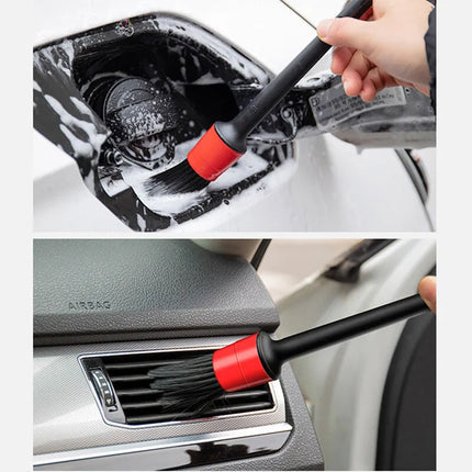 SEAMETAL 5pcs Car Detailing Brush Set Car Dashboard Air Conditioner Air Outlet Wheel Brushes for Car Interior Cleaning Tools