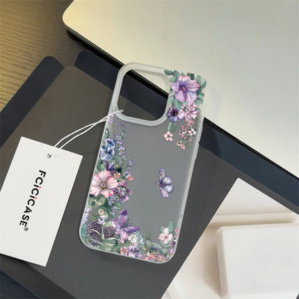 Fcicicase Flowers Butterfly Print Phone Case For iPhone 11 Pro Max XS Max 7 8 6S Plus 12 Mini X XR  SE 2022 Clear TPU Soft Cover