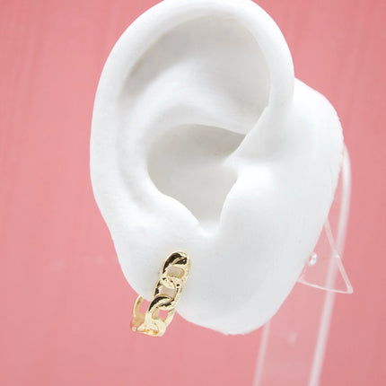 18K Gold Filled Chain Link Stud Earrings (K177)-2