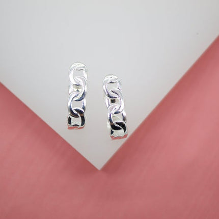 18K Gold Filled Chain Link Stud Earrings (K177)-4