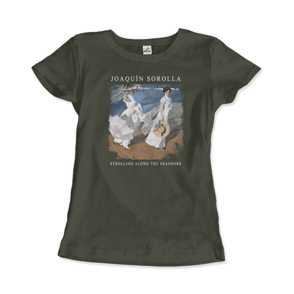 Joaquin Sorolla - Strolling along the Seashore, 1909 Artwork T-Shirt-15
