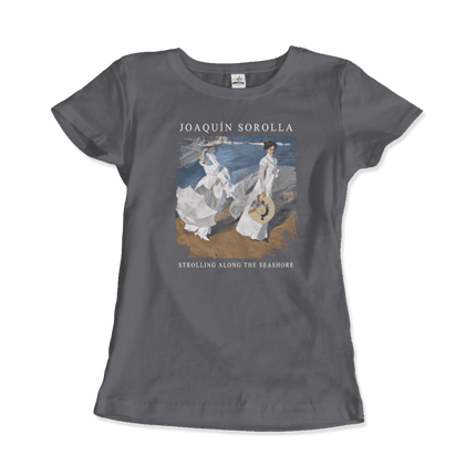 Joaquin Sorolla - Strolling along the Seashore, 1909 Artwork T-Shirt-14