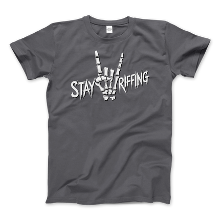 Stay Riffing - Rock'n Roll Skull T-Shirt-0