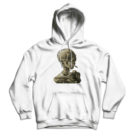 Van Gogh Skull of a Skeleton with Burning Cigarette 1886 Unisex Hoodie-2