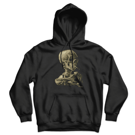Van Gogh Skull of a Skeleton with Burning Cigarette 1886 Unisex Hoodie-1