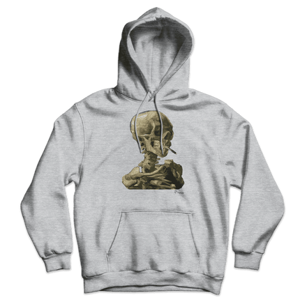Van Gogh Skull of a Skeleton with Burning Cigarette 1886 Unisex Hoodie-4