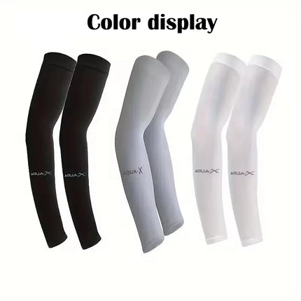 Men's Summer Sports Arm Protection UV Protection Sun Shading Ice Silk Cycling Ice Sleeves Outdoor Running Fitness Arm Cover