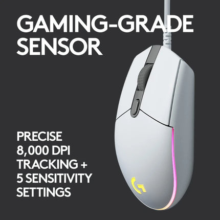 Logitech G102/G203 Wired Gaming Mouse | 8000DPI Hero Sensor | Ultra-Precise Flick Shots & Recoil Control for CS:GO/PUBG