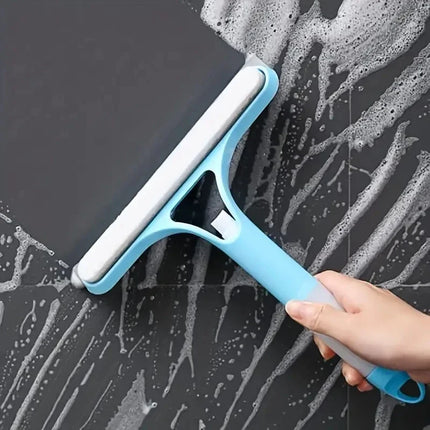 3 in 1 Window Cleaning Squeegee Multi Function Glass Mirror Wiper with Spray Bottle Microfiber Scrub Household Car Cleaner Tools