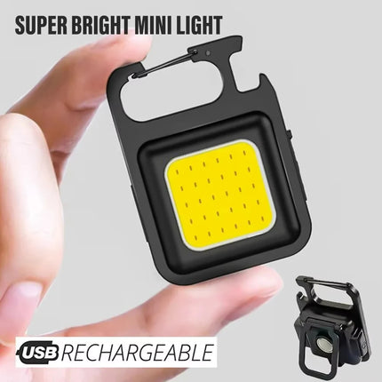 COB High Bright Portable Flashlight Multifunction Keychain Lamp Buit-in 500mAh Lithium Battery Waterproof Outdoor Torch Lantern