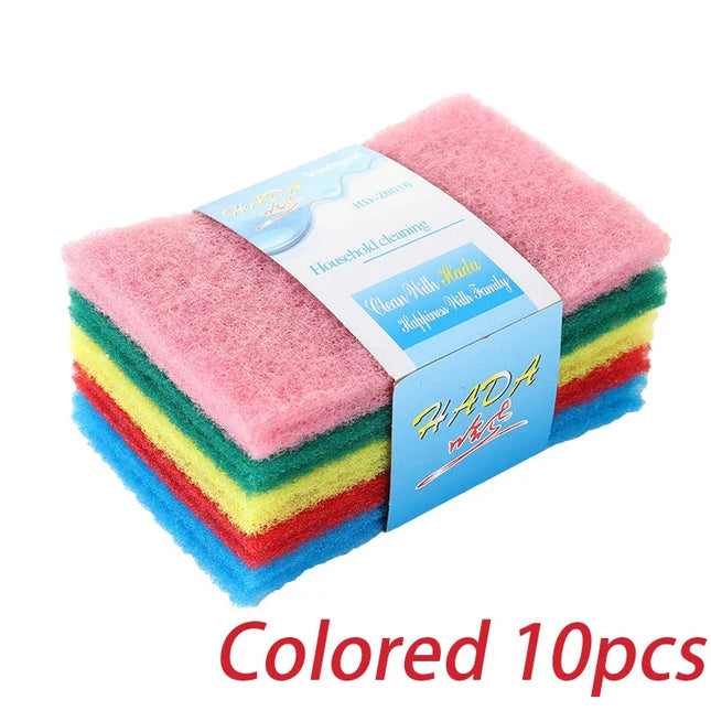 10/20/30 Pcs Scrub Pads Household Kitchen Oil Removal Dishwashing Pot Pads Scratch Free Multipurpose Reusable Cleaning Dishrag