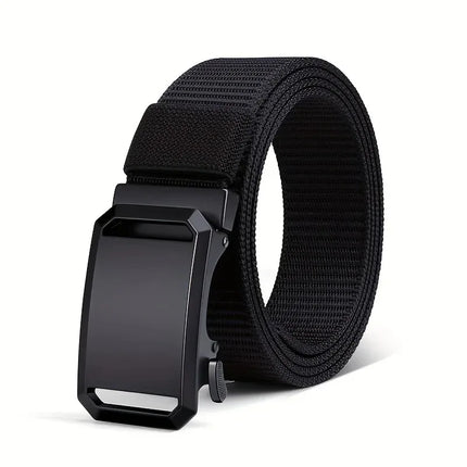 New Business Leisure Style Men's  Automatic Buckle Canvas Belt Durable Quick-Release Belt Outdoor Workwear Waist Belt ﻿