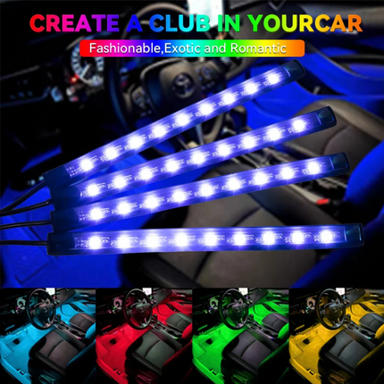 Neon 36 48 72 LED Car Interior Ambient Foot Light Wireless Remote Music APP Control Auto RGB Atmosphere Decorative Lamp