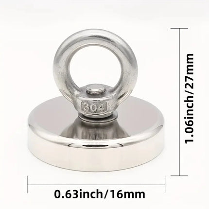 Super Strong Neodymium Fishing Magnet Hooks N52 Heavy Duty Magnet with Countersunk Hole Eyebolt Salvage Searcher Magnets