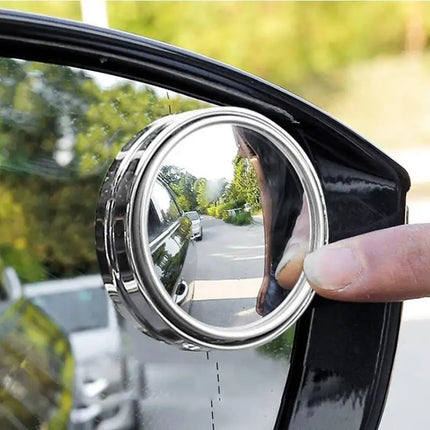 New 2Pcs Car Round Frame Convex Wide-angle Clear Rearview Auxiliary Mirror 360 Degree Blind Spot Mirror Adjustable Driving
