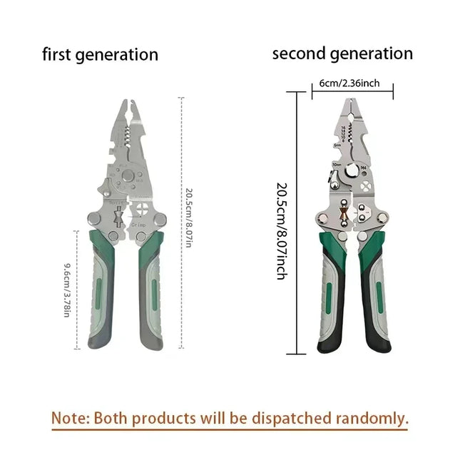 Foldable wire stripper, pulley design multi-function electrician wire splitter wire winding pliers crimping pliers hand tool