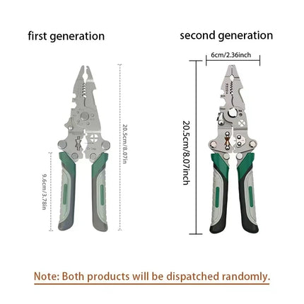 Foldable wire stripper, pulley design multi-function electrician wire splitter wire winding pliers crimping pliers hand tool