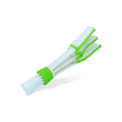 Multifunctional Car Air Vent Cleaner Mini Dual Head Microfiber Brush Air Vent Duster Cleaning Brush with Removable Cloth Cover