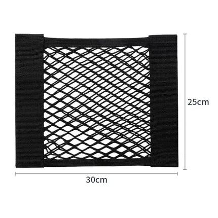 Car Storage Net Stretchable Mesh Pocket Net Magic Elastic Sticker Universal Rear Mesh Trunk Seat Bag Pocket Cage Auto Organizer