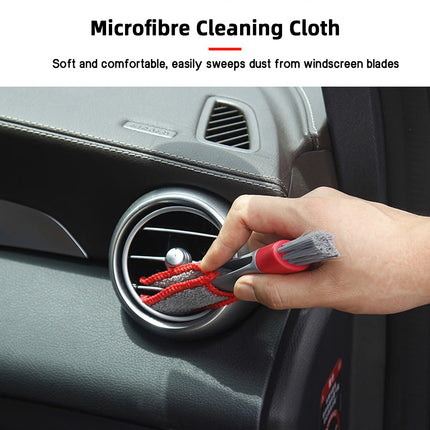 Multifunctional Car Air Vent Cleaner Mini Dual Head Microfiber Brush Air Vent Duster Cleaning Brush with Removable Cloth Cover