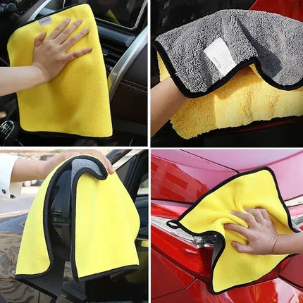 Car Microfiber Cleaning Towels Thicken Double Layer Soft Drying Cloth Towel Car Care Detailing Towel Wash Rags