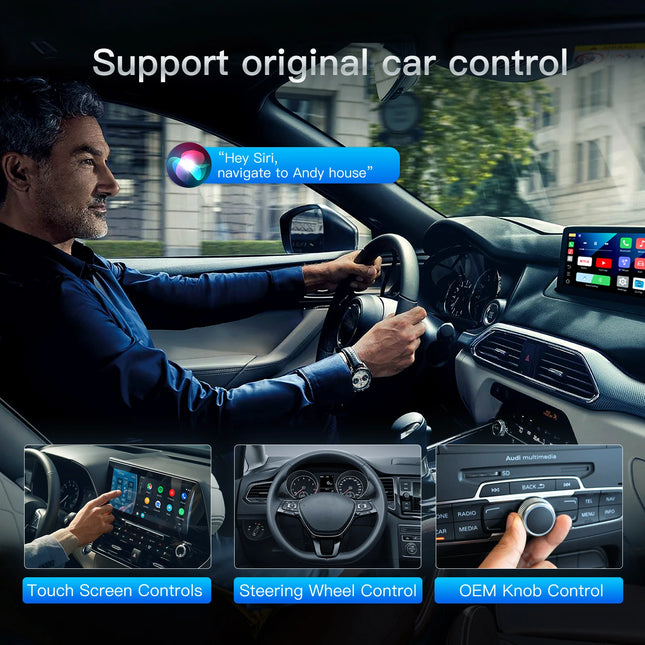 CARABC Wireless CarPlay Android Auto Car AI Box Adapter 2GB+16GB for All OEM Wired CarPlay Smart Youtube Netflix TV Car Playback