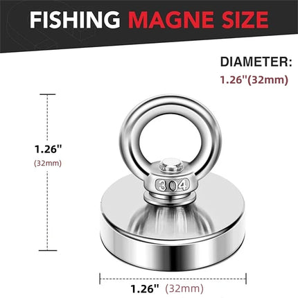 Super Strong Neodymium Fishing Magnet Hooks N52 Heavy Duty Magnet with Countersunk Hole Eyebolt Salvage Searcher Magnets