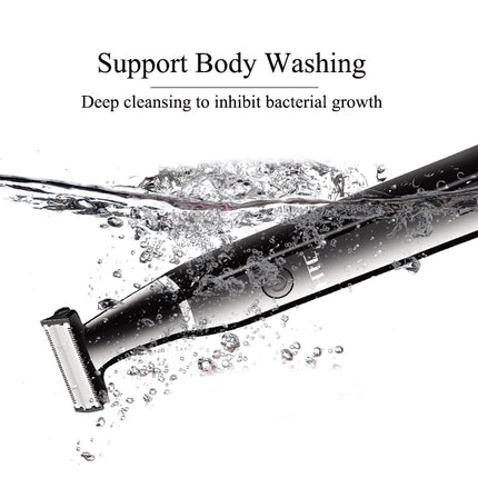 HTC Men's Electric Groin Hair Trimmer Pubic Hair Trimmer Body Grooming Clipper for Men Bikini Epilator Rechargeable Shaver Razor