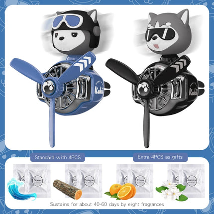 Head shaking rotating pilot bulldog bear car air fresheners vent accessories cool fun decor perfume fragrance aroma diffuser men