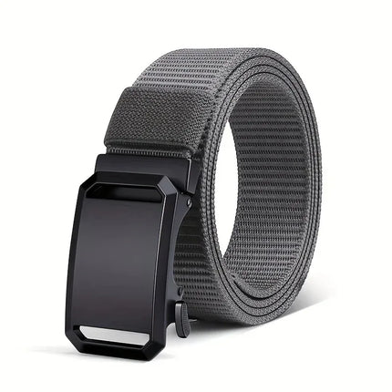 New Business Leisure Style Men's  Automatic Buckle Canvas Belt Durable Quick-Release Belt Outdoor Workwear Waist Belt ﻿