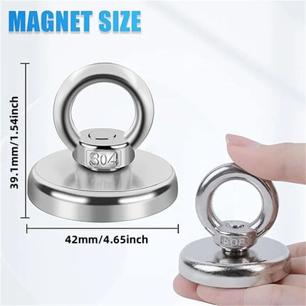 Super Strong Neodymium Fishing Magnet Hooks N52 Heavy Duty Magnet with Countersunk Hole Eyebolt Salvage Searcher Magnets
