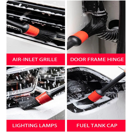 SEAMETAL 5pcs Car Detailing Brush Set Car Dashboard Air Conditioner Air Outlet Wheel Brushes for Car Interior Cleaning Tools